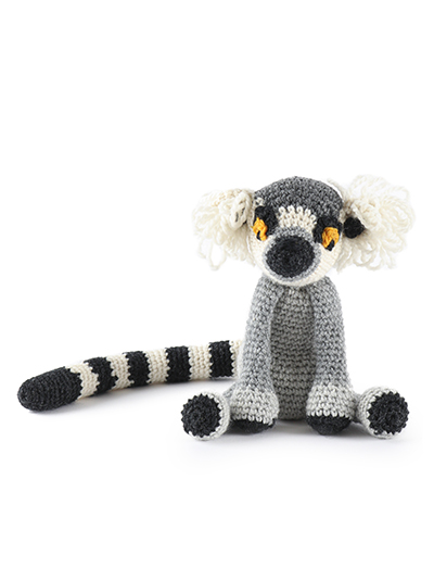 ring, tailed, lemur, eds animals, edwards crochet, edwards menagerie, kerry lord